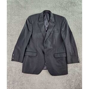Ralph Lauren Suit Jacket Mens 42 R Black Wool Solid Premium Designer Sport Coat